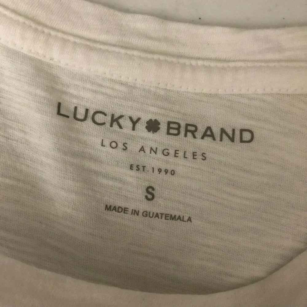 Lucky Brand Womens T Shirt Top Rainbow Flag Heart Short Sleeve White S - Picture 3 of 4